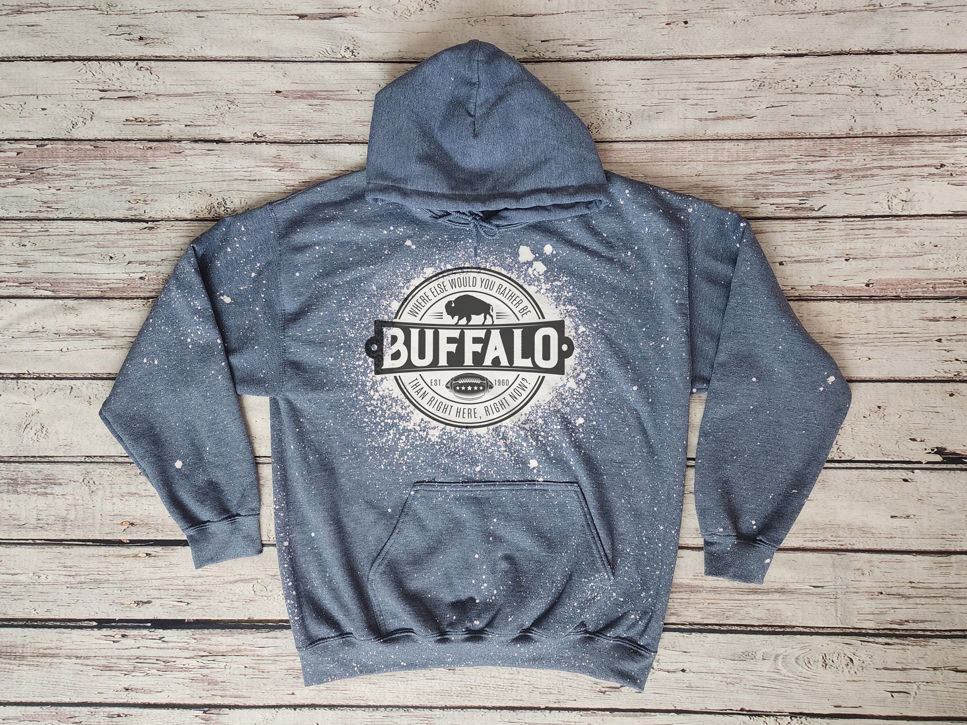 Buffalo Hooded Sweatshirt, Buffalo Bleached Hooded Sweatshirt, Buffalo Hoodie Hoody