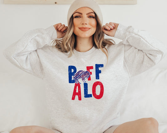 Buffalo Sweatshirt, Buffalo Crewneck Sweatshirt