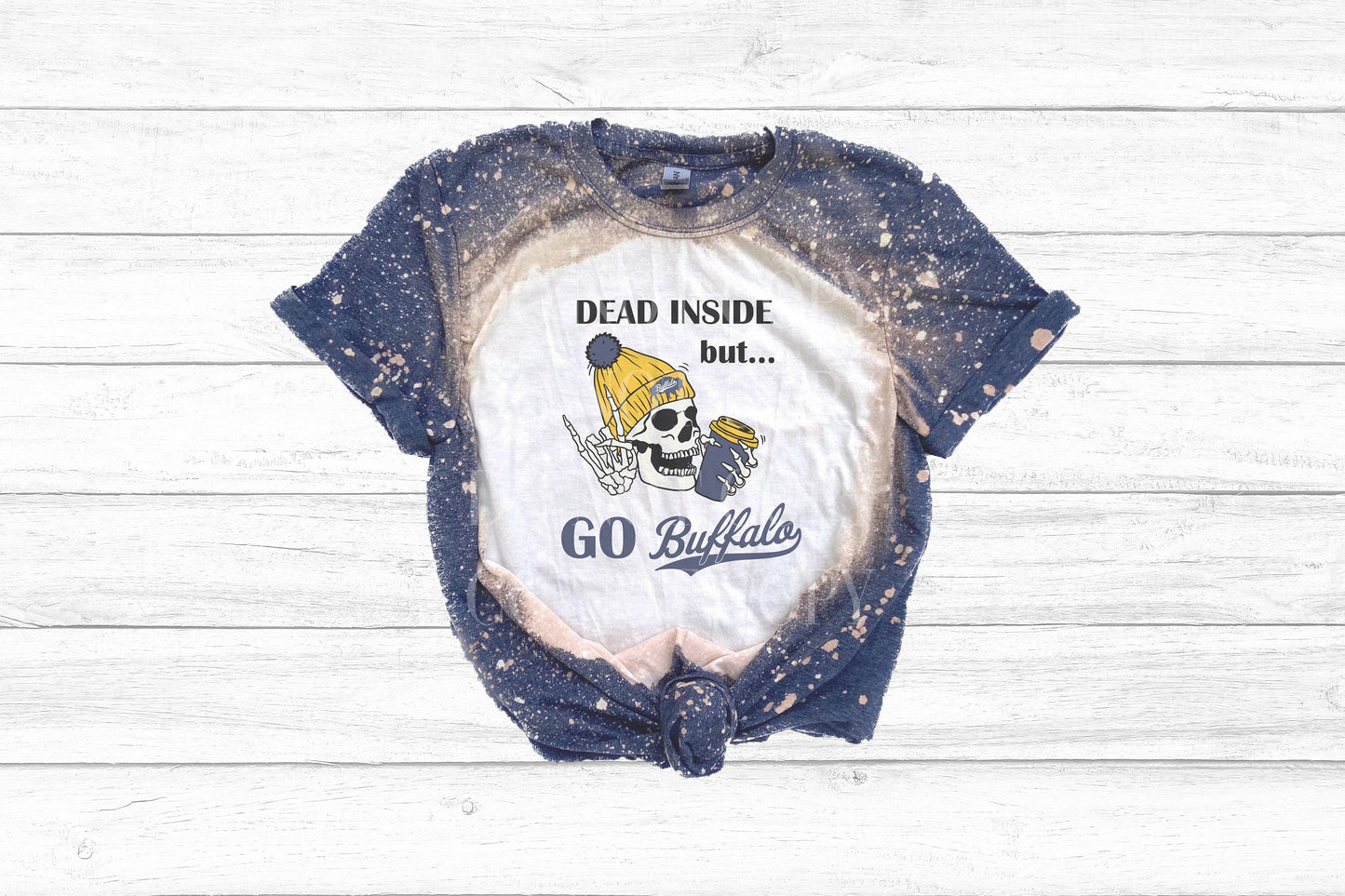Dead Inside But Go Buffalo Shirt, Buffalo Bleached Shirt