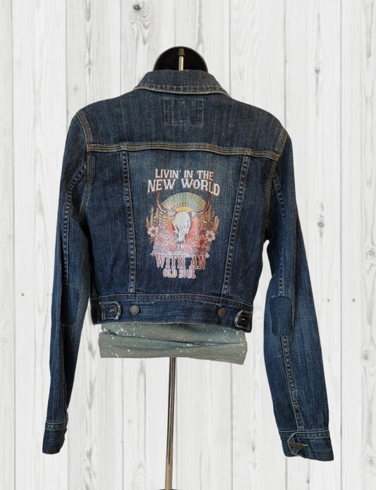 Custom Repurposed Jean Jacket, One-of-a-Kind Jean Jacket, Custom Denim Jacket