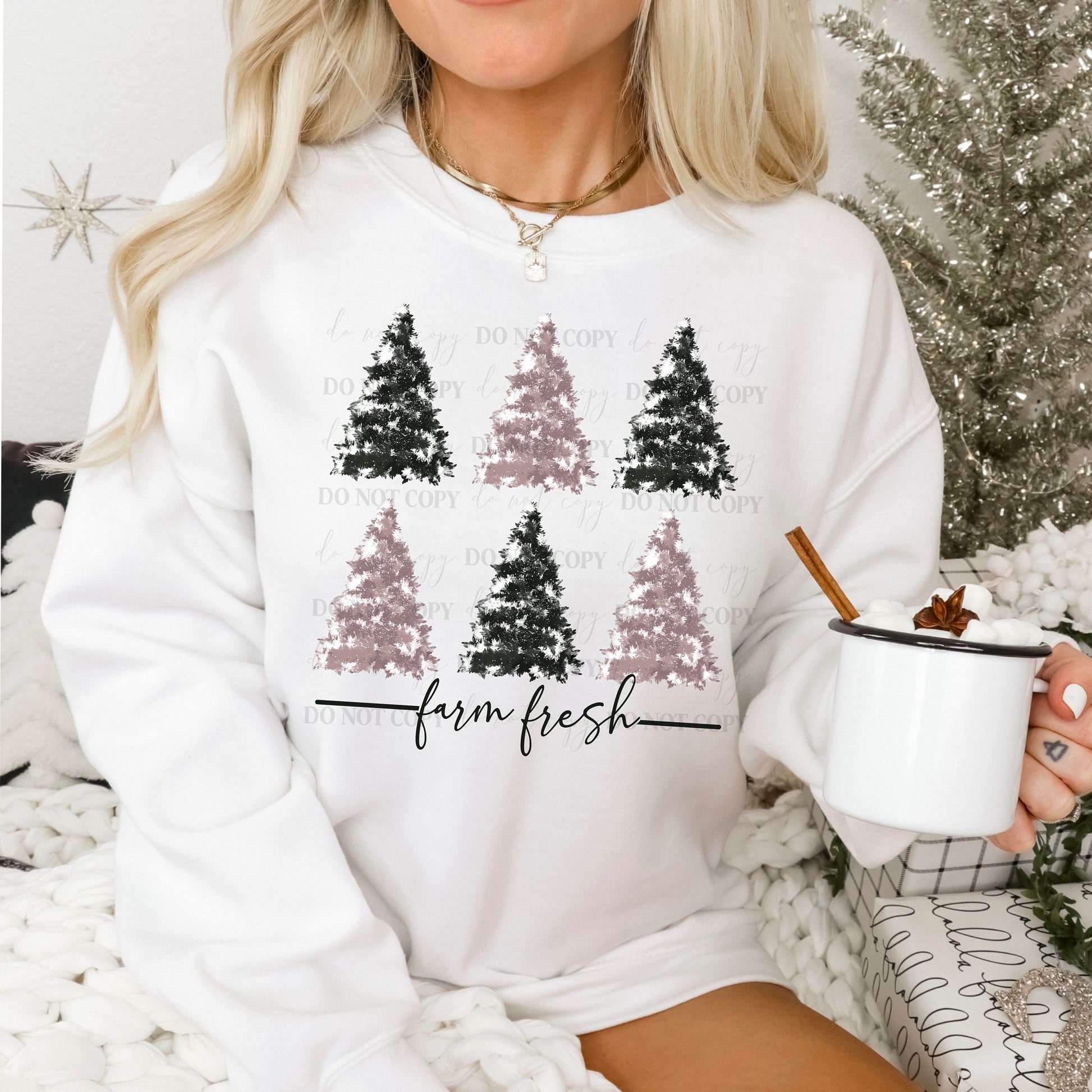 Farm Fresh Christmas Sweatshirt, Farm Fresh Christmas Crewneck Sweatshirt