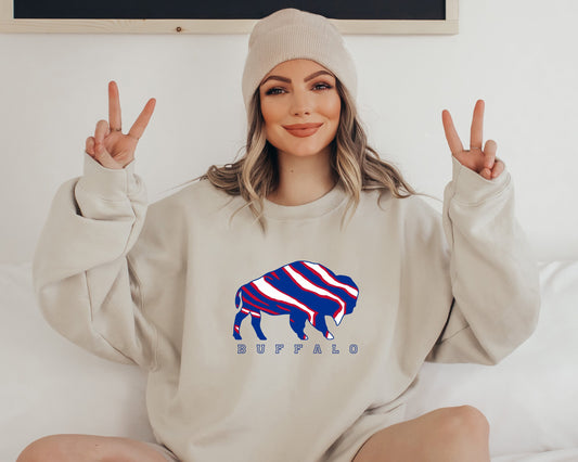 Buffalo Sweatshirt, Buffalo Crewneck Sweatshirt