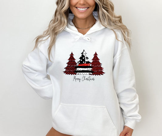 Red Line Trees Christmas Sweatshirt, Red Line Christmas Hoodie Red Line Christmas Hoody