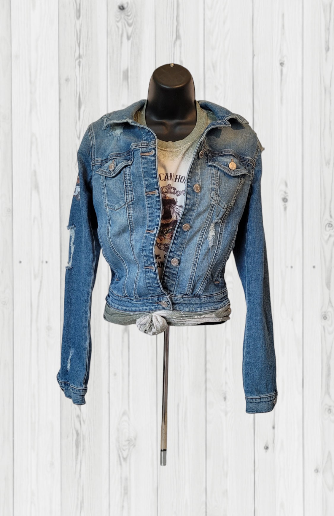 Custom Repurposed Jean Jacket, One-of-a-Kind Jean Jacket, Custom Denim Jacket