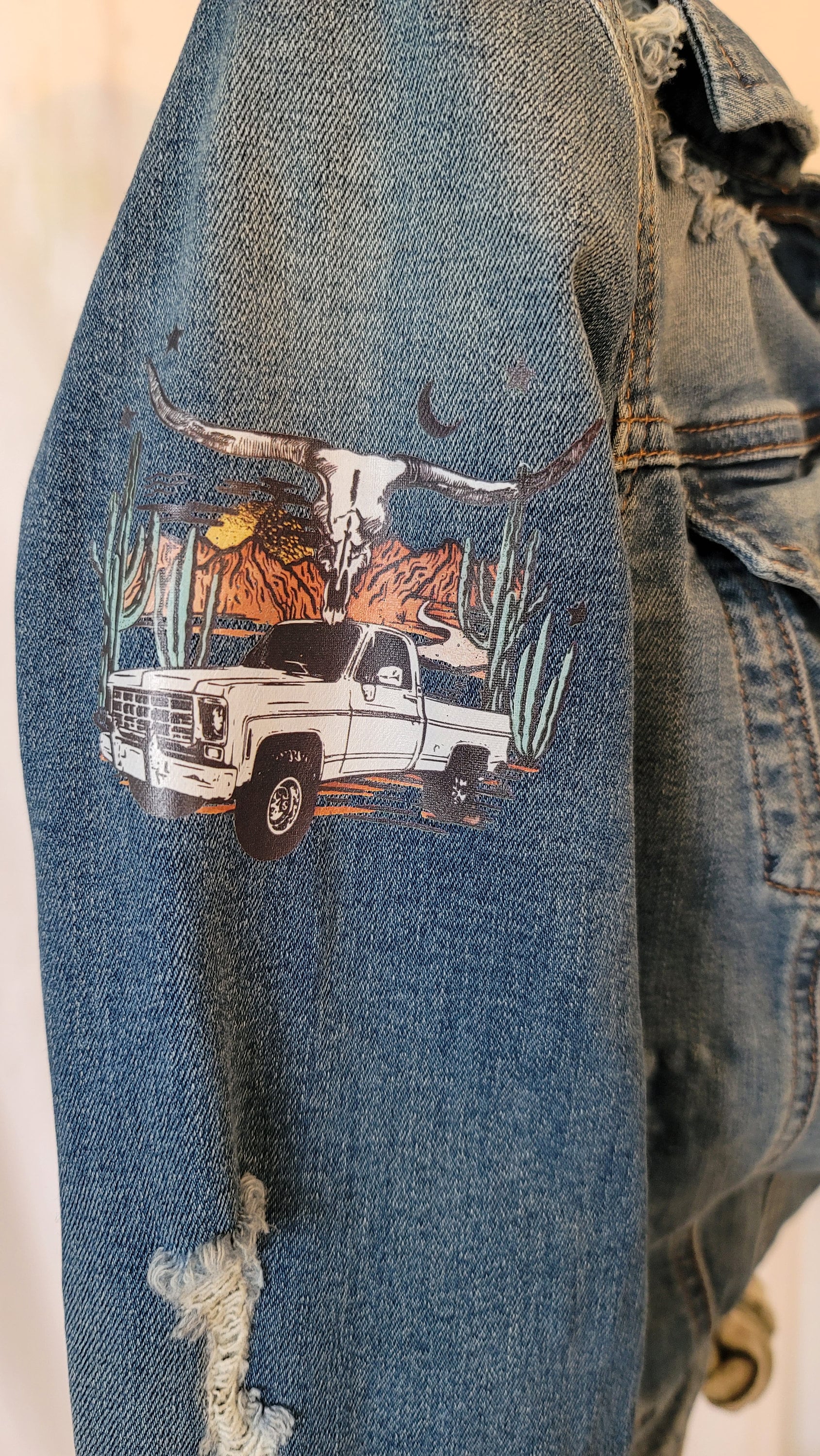 Custom Repurposed Jean Jacket, One-of-a-Kind Jean Jacket, Custom Denim Jacket