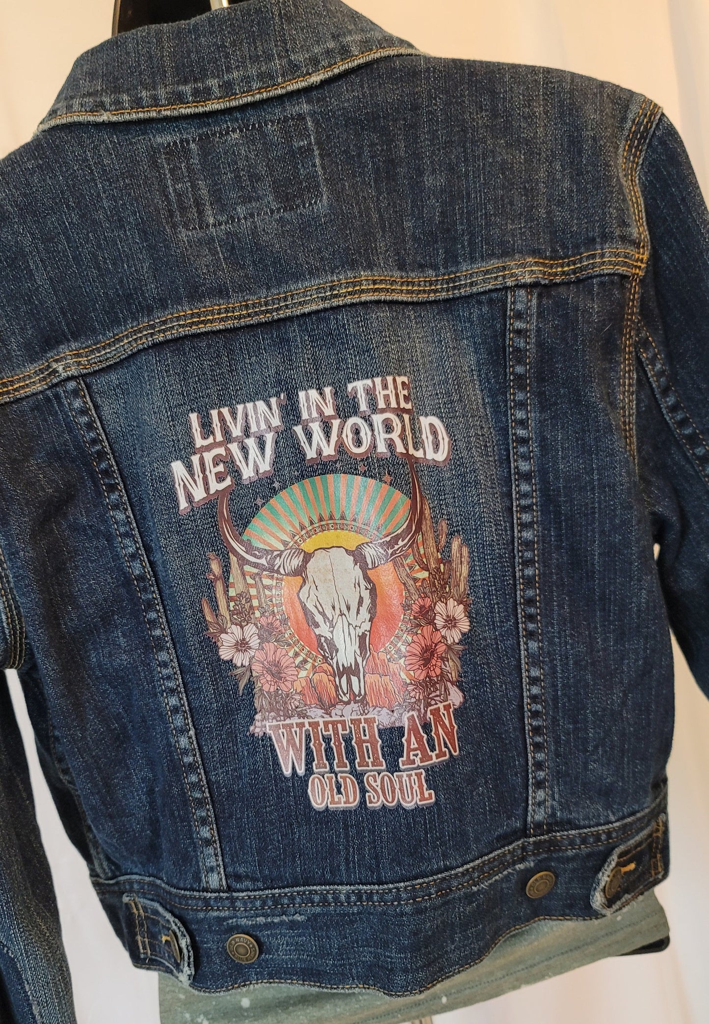 Custom Repurposed Jean Jacket, One-of-a-Kind Jean Jacket, Custom Denim Jacket