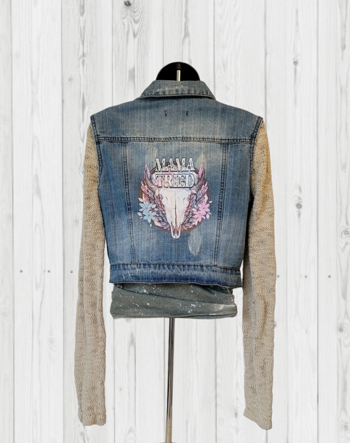 Custom Repurposed Jean Jacket, One-of-a-Kind Jean Jacket, Custom Denim Jacket