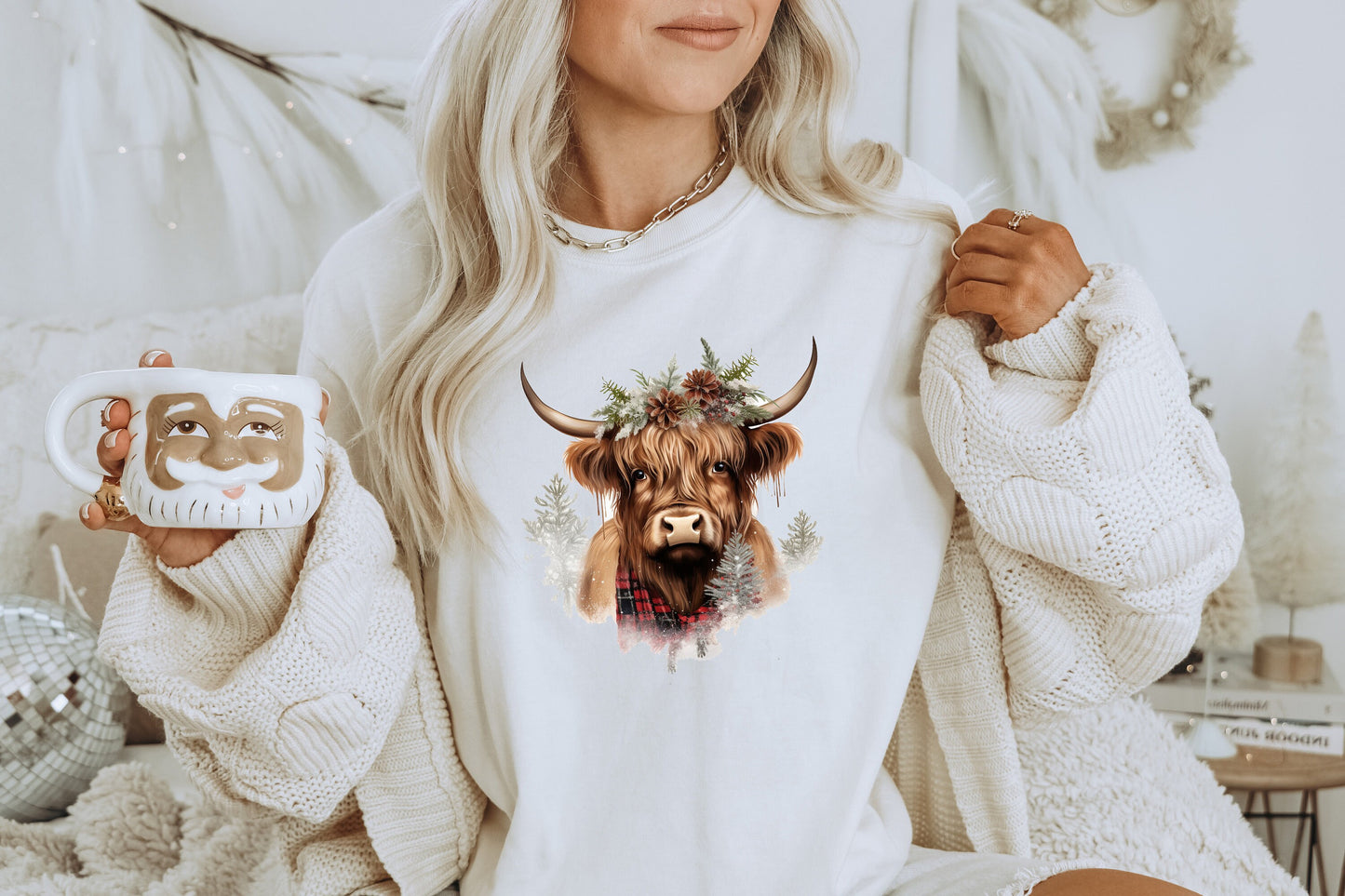 Christmas Highland Cow Shirt, Christmas Highland Cow Shirt T-Shirt