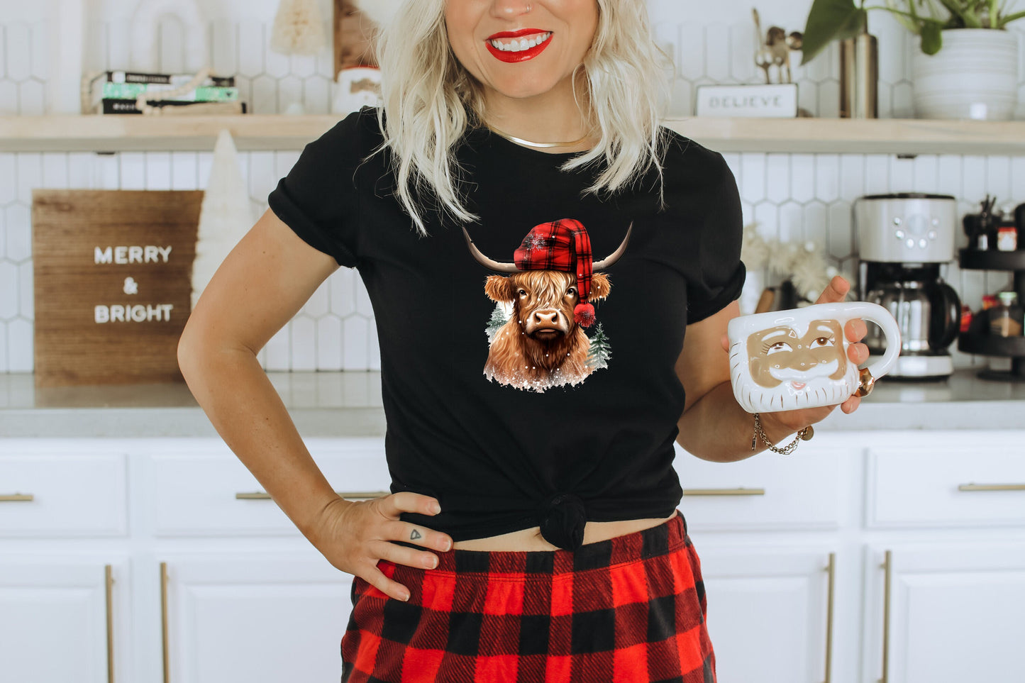 Christmas Highland Cow Shirt, Christmas Highland Cow Shirt T-Shirt