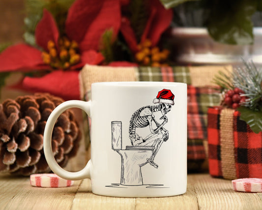 Christmas Skeleton Mug, Christmas Mug, Christmas Skull Mug, Funny Christmas Mug