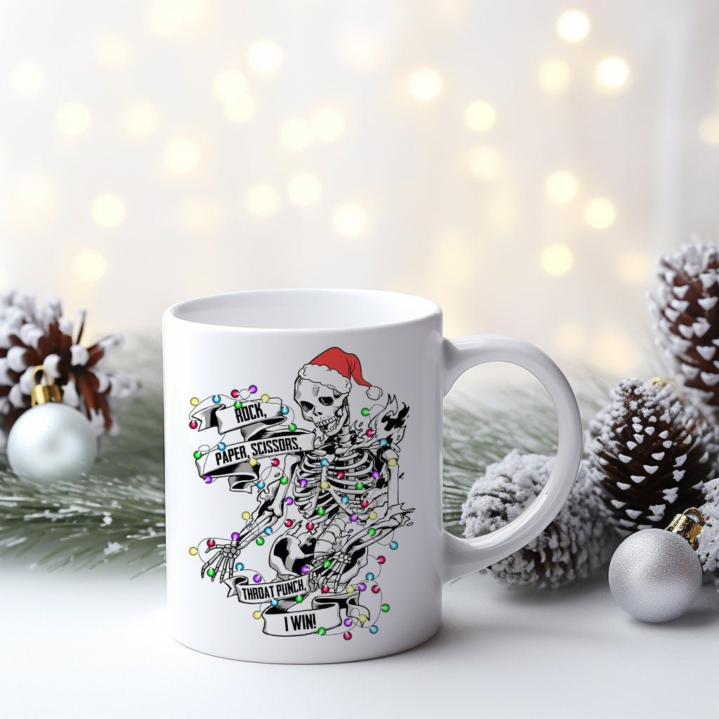 Christmas Skeleton Mug, Christmas Mug, Christmas Skull Mug, Funny Christmas Mug