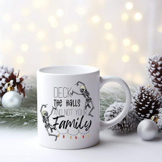 Funny Christmas Skeleton Mug, Christmas Mug, Christmas Skull Mug, Funny Christmas Mug